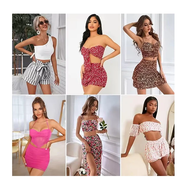 Factory Wholesale Mixed Fashion Casual Top Summer Skirts Sheine Bale Dress Women Clothes