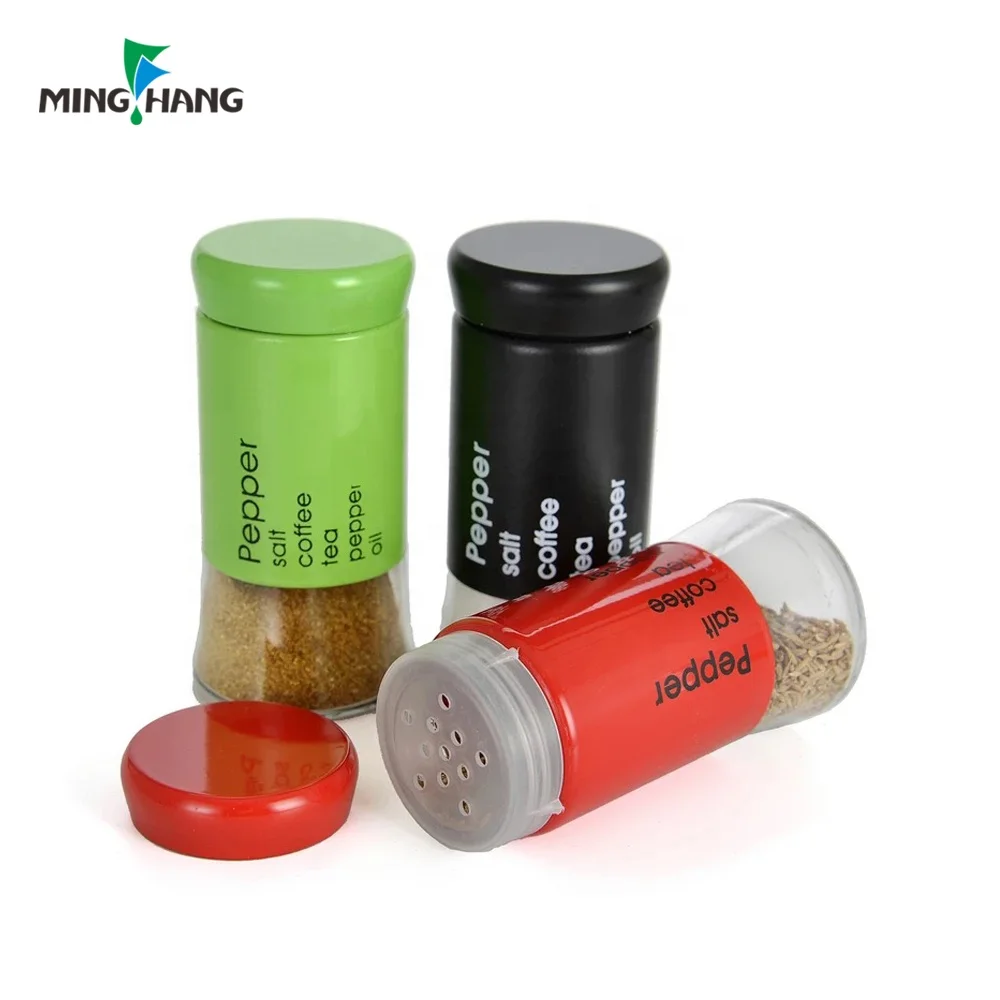 250/500/750ml round glass spice jar custom salt pepper packaging bottle