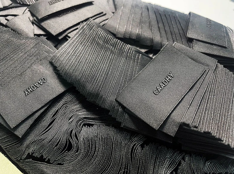 New Design 3D Woven Black Neck Label Custom Brand Name Clothing Labels Logo Printed 3d Printing Polyester Label