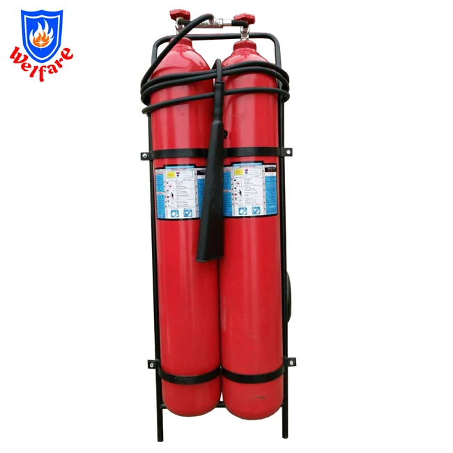 Trolley type Double cylinders 50KG fire fighting  wheeled  Carbon Dioxide  fire extinguisher CO2