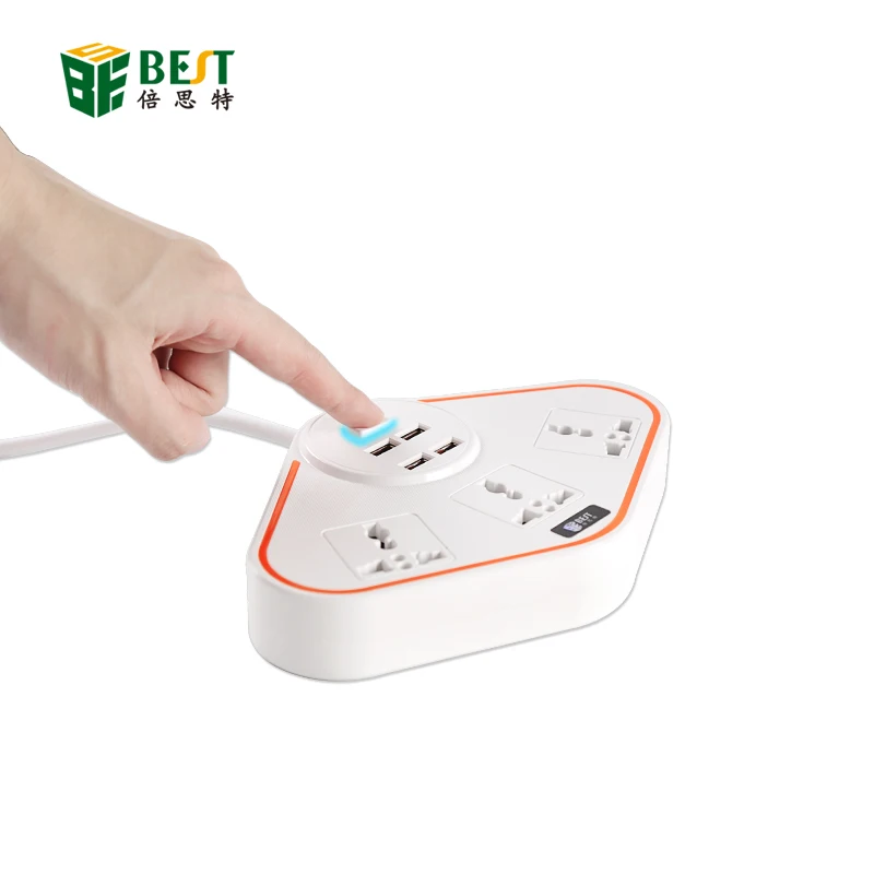 BST-07 smart power strip With 4 USB Extension Socket Plug Multifunctional Fast Charging Power Strip 10A 250V 2500W