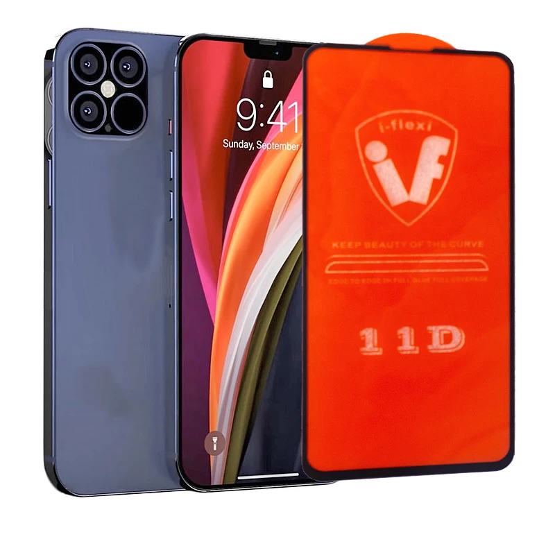 Изогнутое стекло 11D 9H закаленное для защиты экрана iphone 11 12 pro