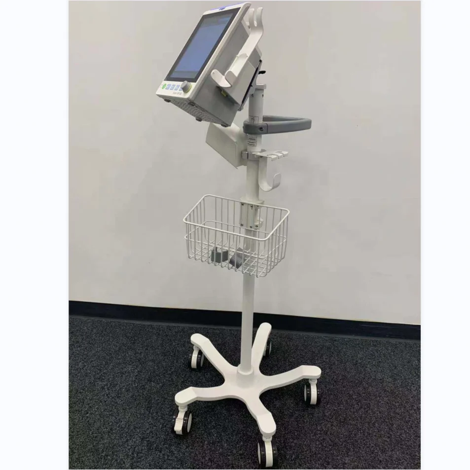 Low price patient monitor vital sign monitor roll stand medical trolley cart for welch allyn monitor