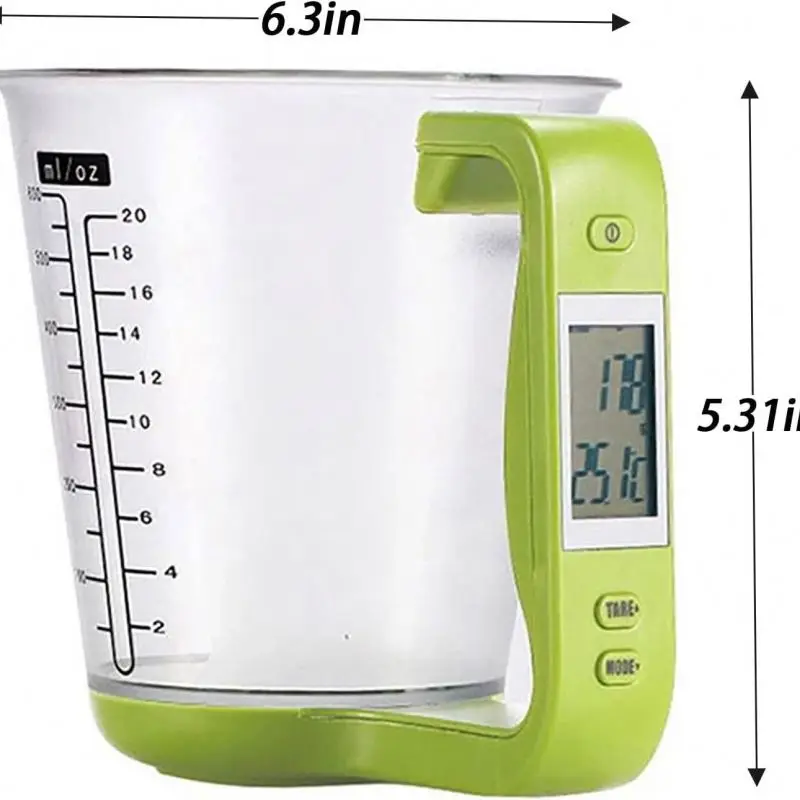 Wholesale Digital Cup Hot Selling Hand Held Kitchen Weighing Wireless 1000g/1g High-Quality ABS Plastic Measuring Cup with Scale