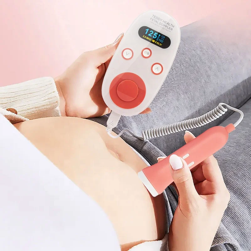 Portable fetal doppler Mini OLED display ultrasound prenatal fetal heart rate monitoring fetal Doppler