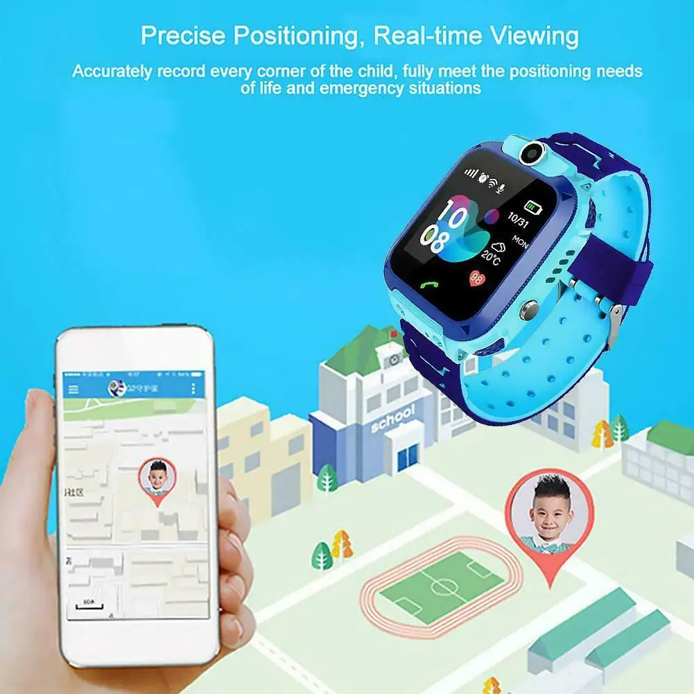 Q12 Kids Watch 1.44 inch 400mAh LBS Positioning IP67 Anti-lost Smart Watch Tracker SOS Call GSM SIM Xmas Gifts For Child Kids