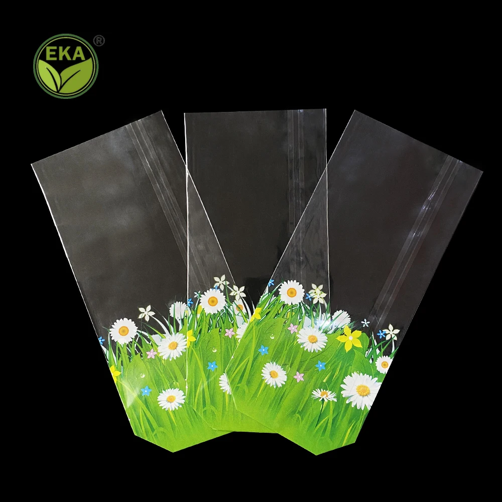 Custom Logos Plastic Clear Bolsa Opp Fondo Cuadrado Wholesale Food Package Food Grade Recycled Transparent Opp Bottom Bag