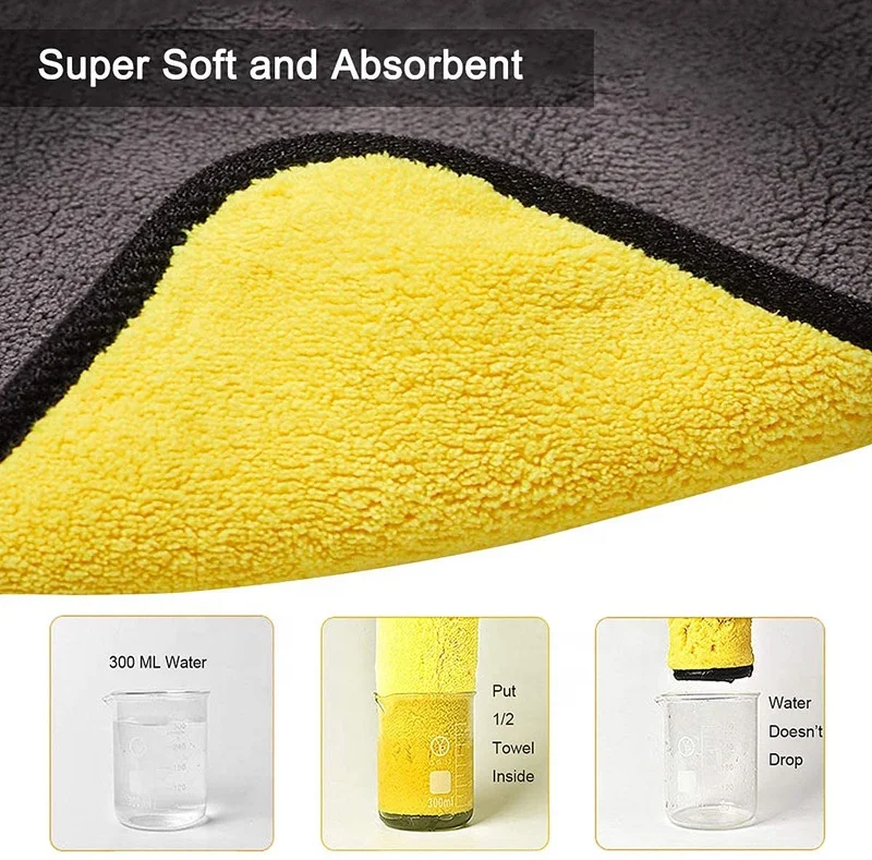 Hot Sales Microfibre Cleaning Towel Double-sided Thick Plush Car Care Detailing Cleaning Cloth