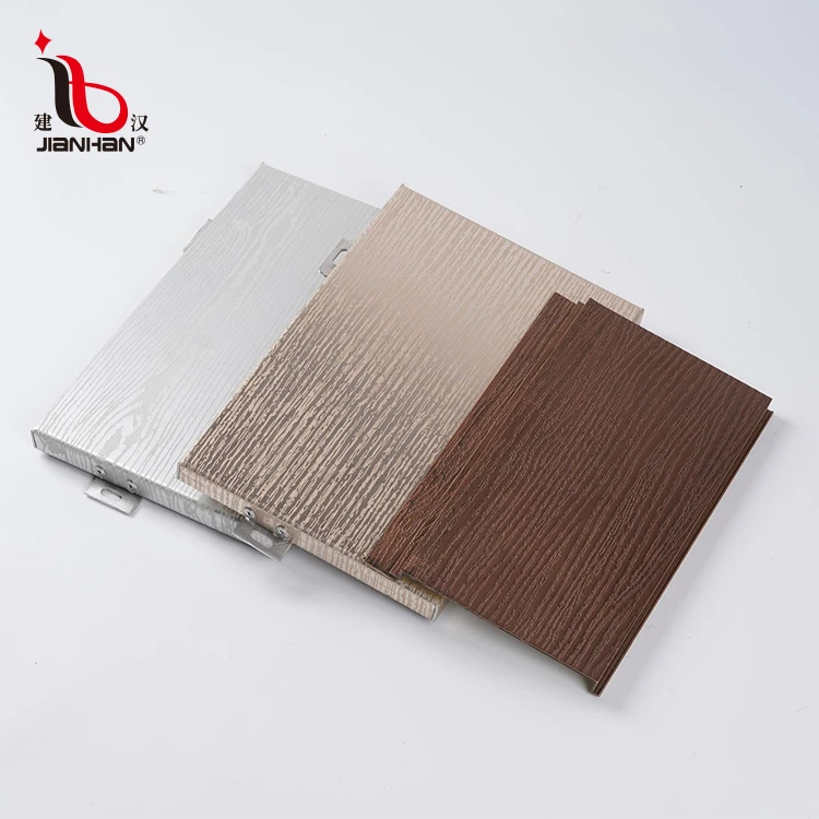 
customized apartment aluminium screen walls wood grain rectangle metal facade panel aluminum veneer wood effect 