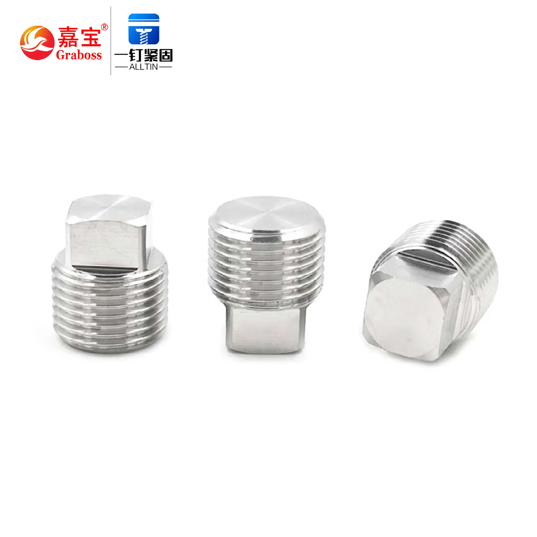 Fastener manufacturing in China 304 stainless steel outer square plug 1/2/3/4/6 points male screw plug
