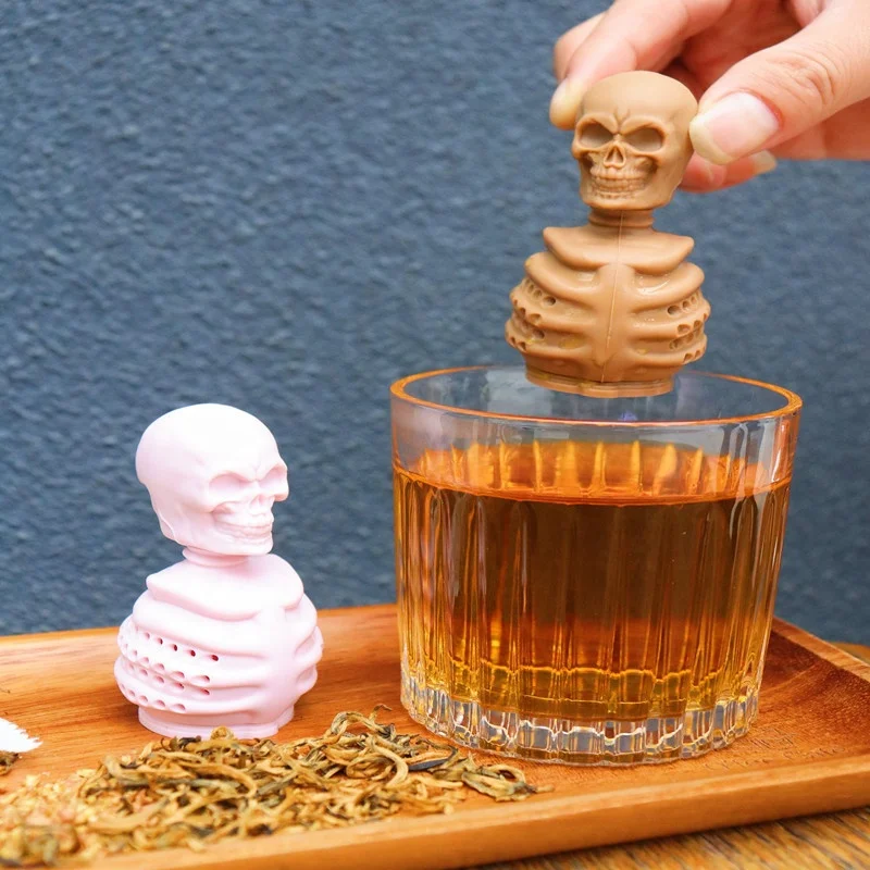 New Human Skeleton Halloween Silicone Tea Infuser