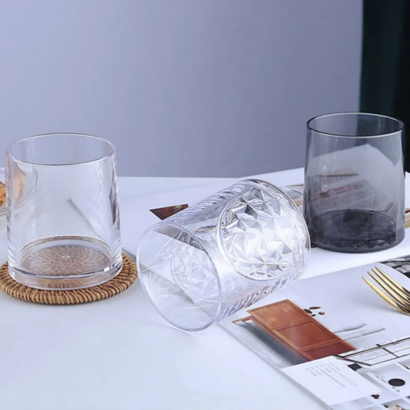 Wholesale high quality reusable acrylic 250ml PC tapered wine whiskey acrylic glass cup acrylic glasses for drinks