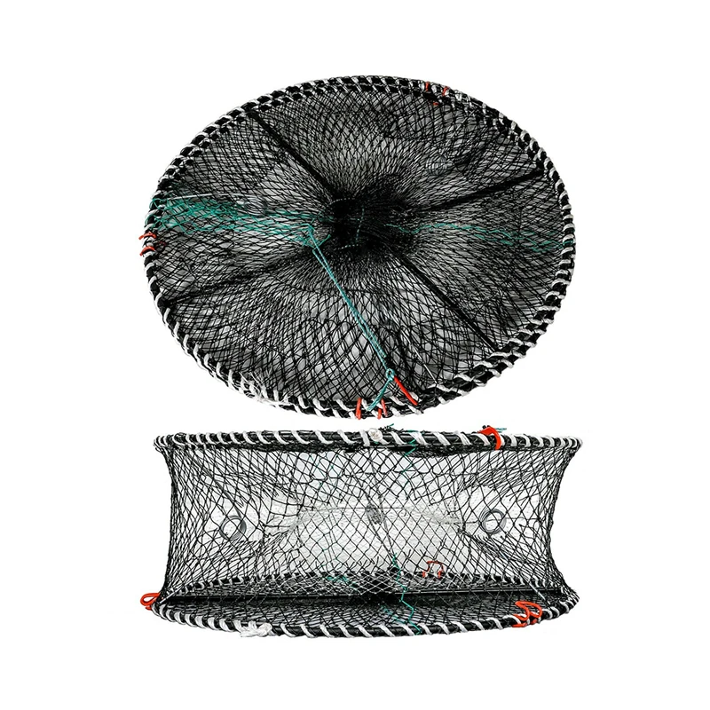 High Quality Plastic Coated Folding Vertical Crab Cage Crayfish Steel Trap Crab Pot with frame diameter 7mm