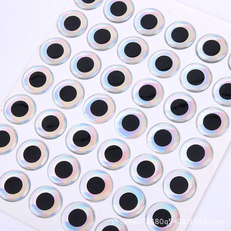 100pcs*3mm/4mm/5mm/6mm/7mm/8mm/9mm Silver 3D Holographic Fishing Lure Eyes, Fly Tying, Jig, Lure Baits Making