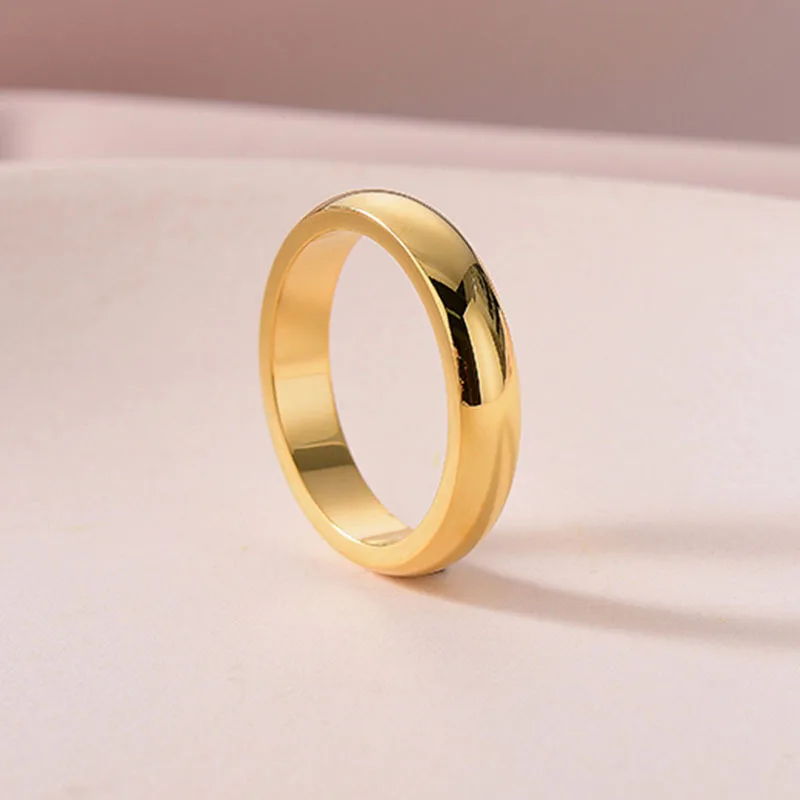 Popular promotional new fashion titanium steel silver wide ring matching ring for couples