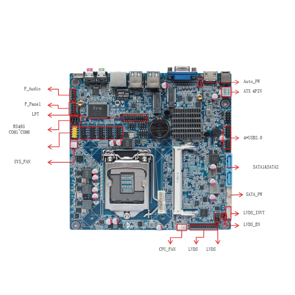 h310 motherboard Support Intel 6, 7, 8, 9 generation LGA1151 series CPU 6*COM Thin Mini-ITX