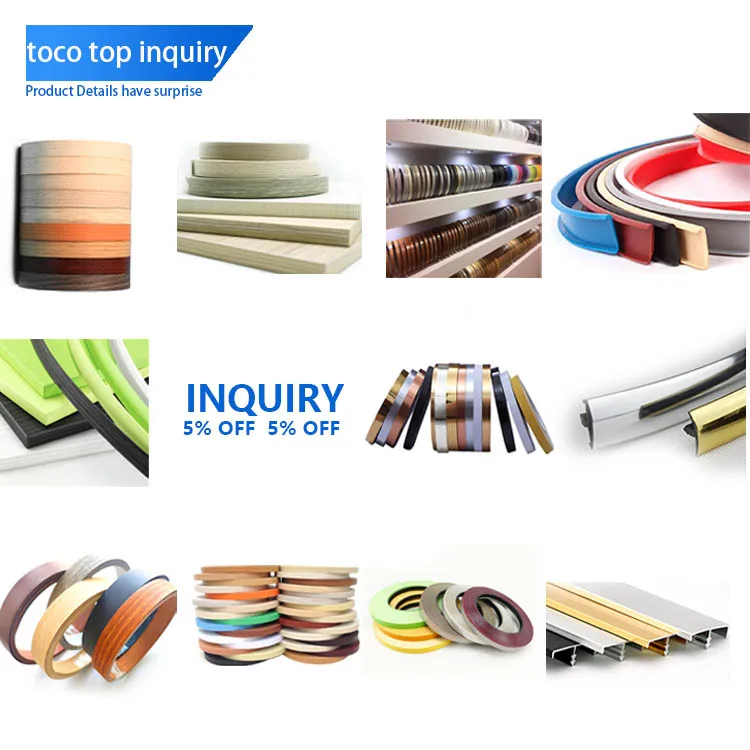 Toco 3m 8101 cabinet kitchen banding pmma pre glued board trim plastic furniture protective pvc edge strips