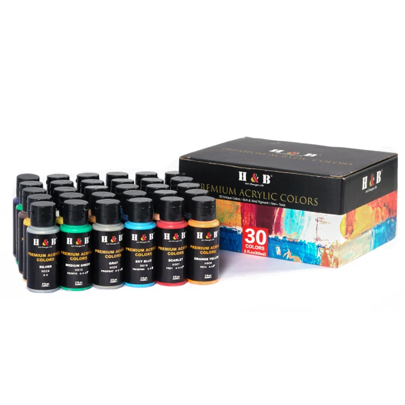 Keep Smiling Professional 60mL/tube 30colors Art Supplies Paints Artist Acrylic Color Paint Set