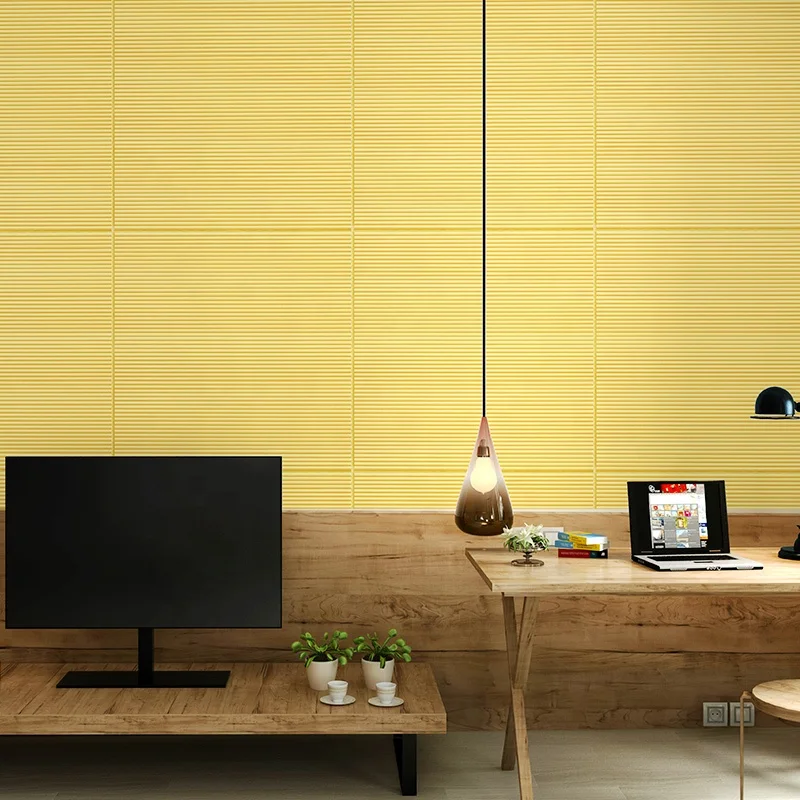 Durable 3d XPE foam wallpaper bamboo curtain design self-adhesive soft roll pe foam wall panels sticker for home decor