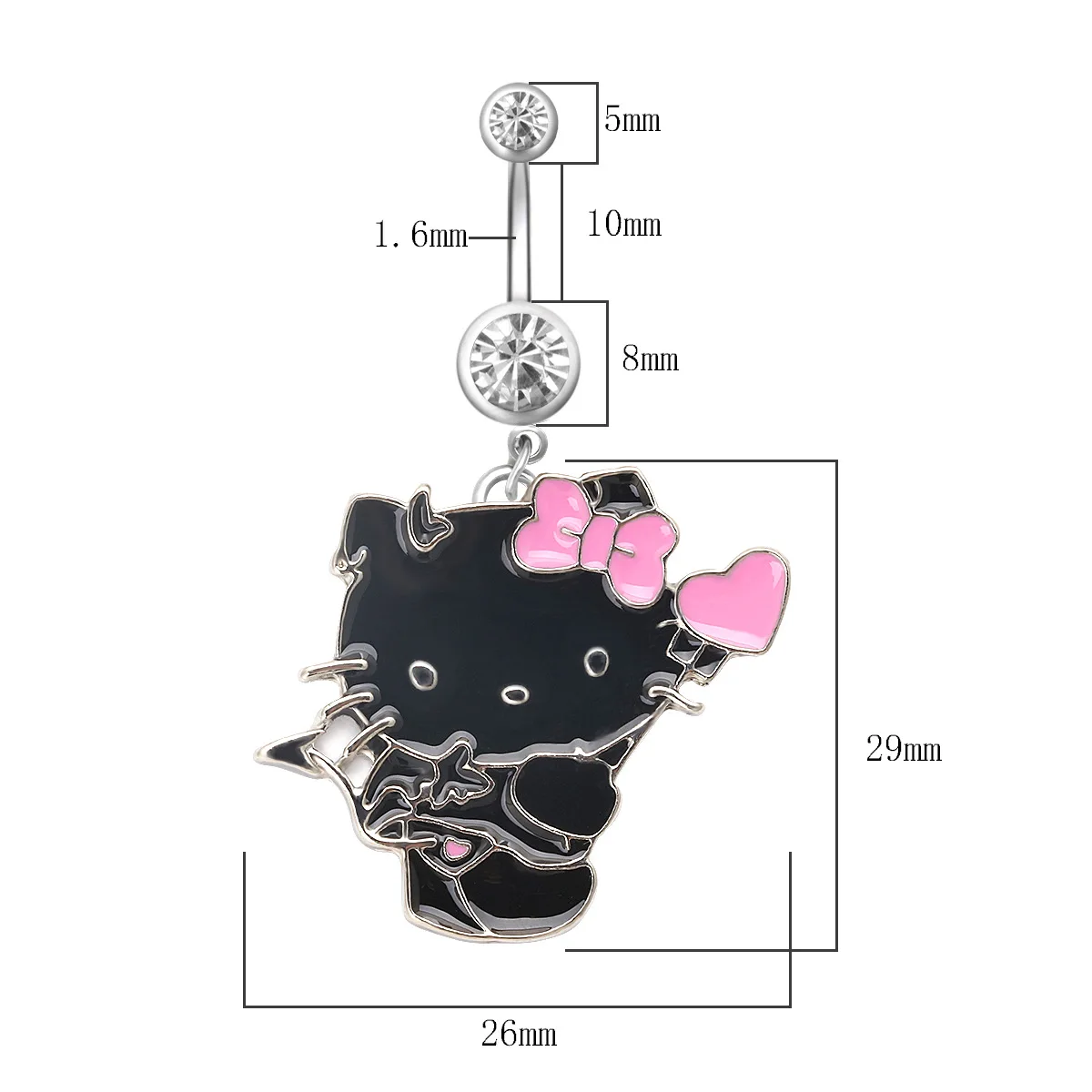 New exquisite cartoon cute cat belly button ring Anti allergy titanium piercing jewelry navel ring for girl