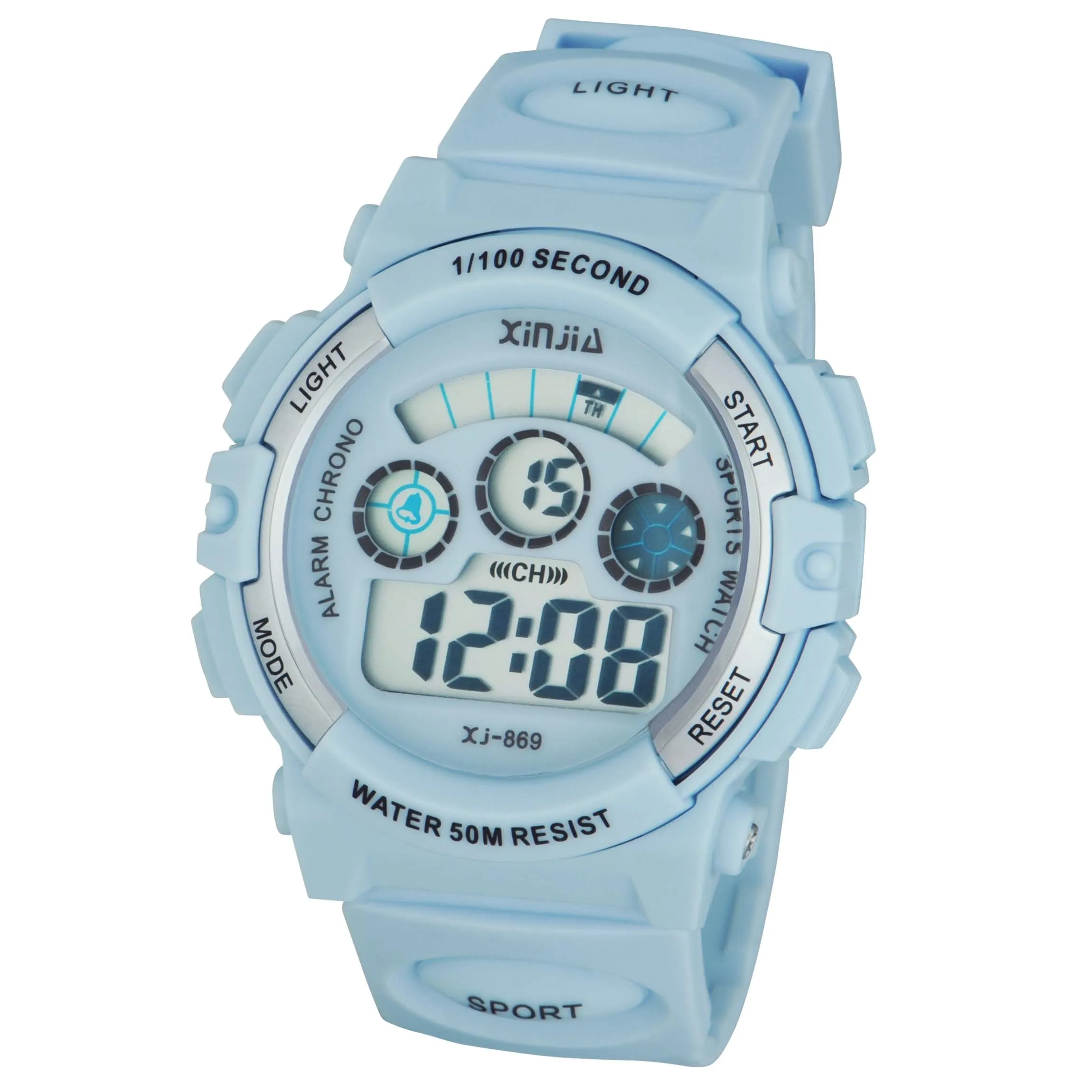 Xinjia 12 colors digital stop watch oem waterproof  digital wristwatches  alarm orologi
