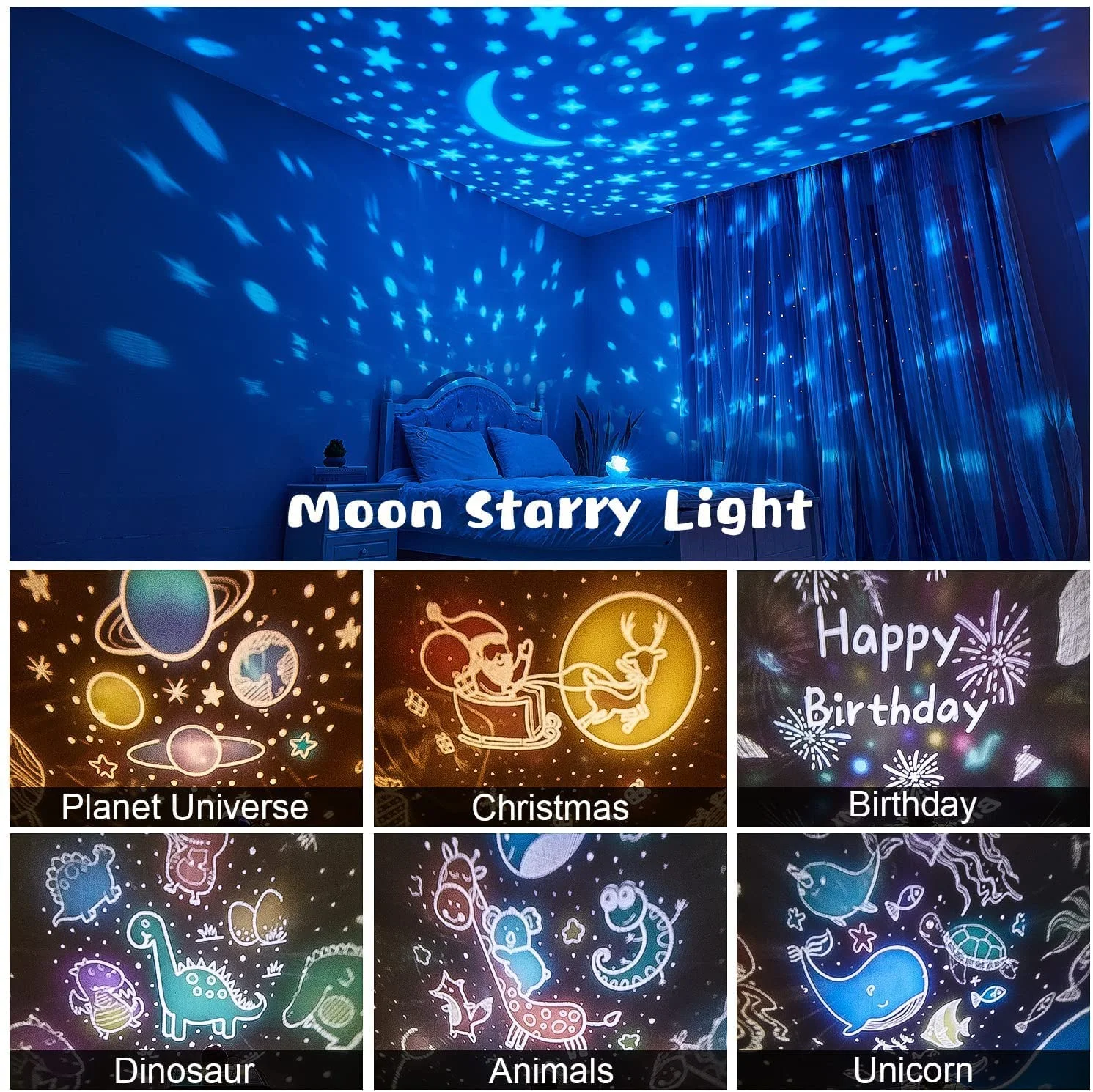 LED animal Star kids Projector Night Lamp music box Sky Light  Galaxy Starry Night Light