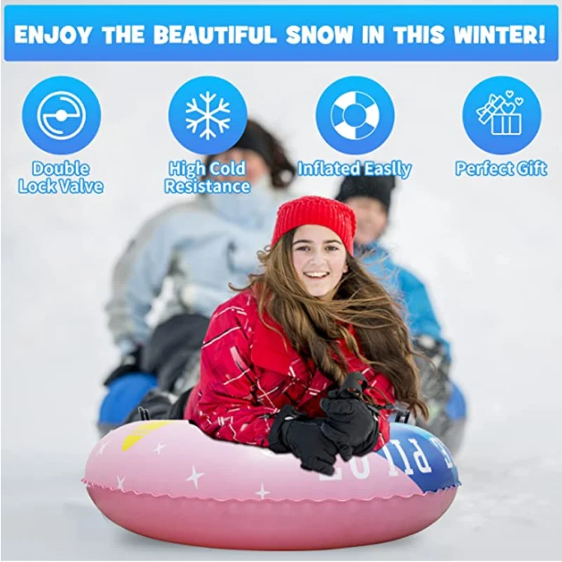 inflatable snow tube for winter fun,sturdy sledding tubes
