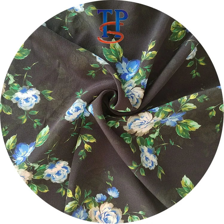 14mm unique printed 100 pure silk CDC  crepe de chine fabric
