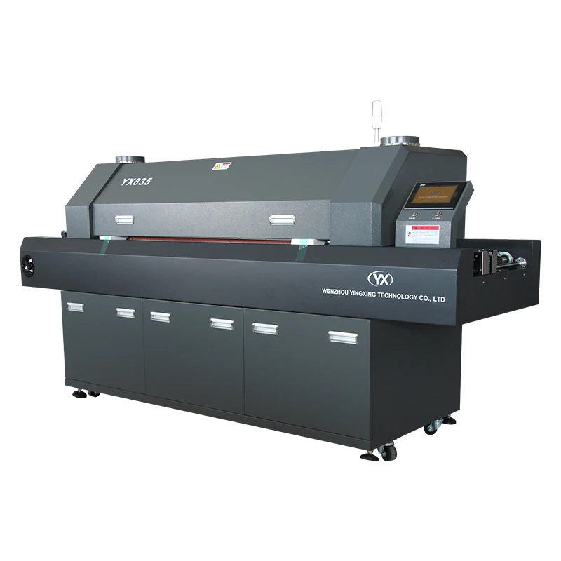 Hot Wind Belt Reflow Soldering Oven Machine YX835 with up 4 Down 4 Heating Zone Pick and Place Assembly Line