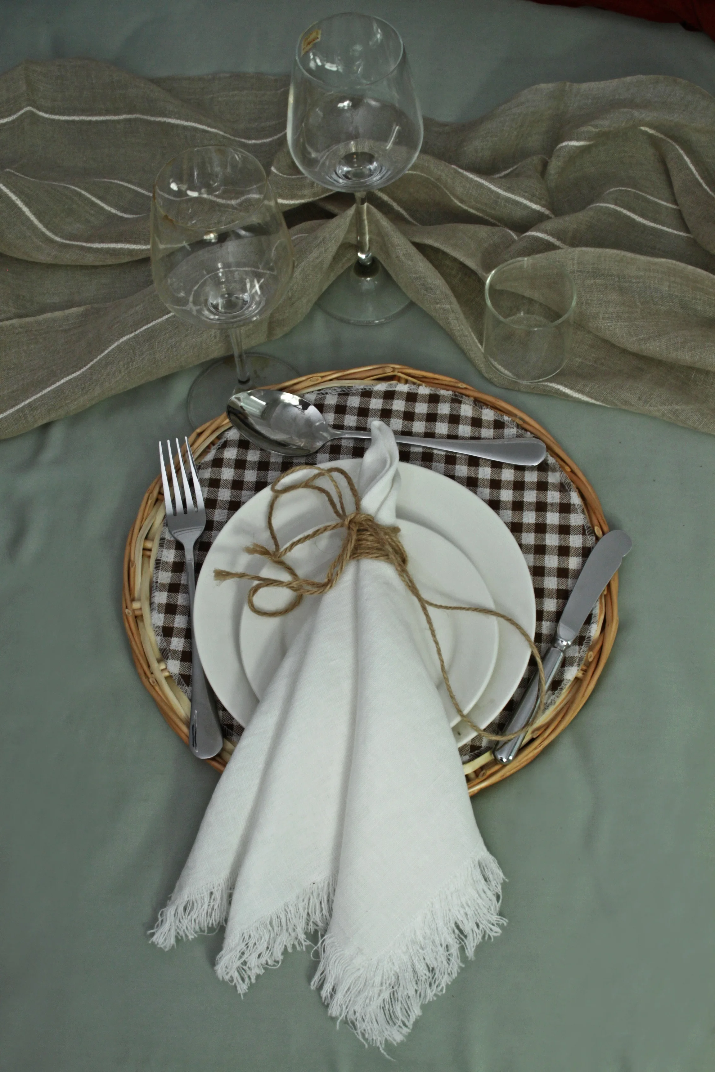 Frayed edge Linen Napkins Fringe Trim Natural Pure French washed linen Home Hotel Dining Accessories Kitchen&table collection