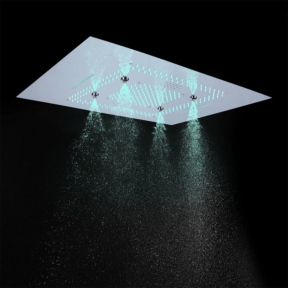 Ванная комната Светодиодная насадка для душа с эффектом комплект вставки под потолок Лейка из АБС термостатический клапан массаж тела струй