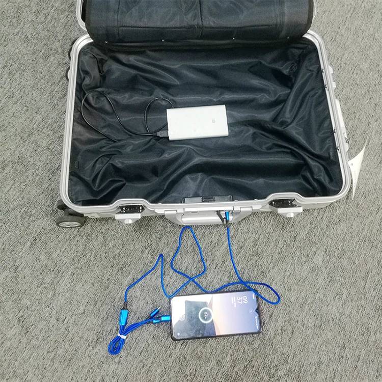 New Design Polyester Lining Luggage Trolley Bag Aluminum Suitcase With 4wheels