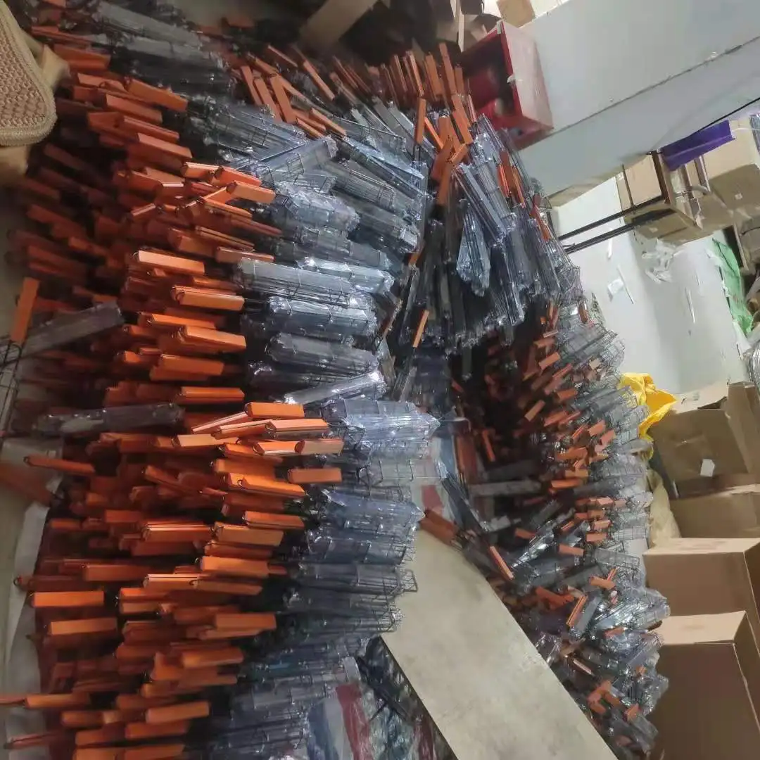 Wooden Handle Stainless Steel Meat and Vegetable Mesh Cleats Barbecue clip Household outdoor BBQ barbecue utensils