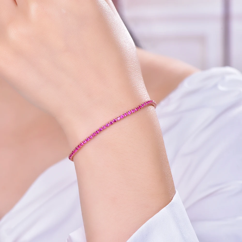 Making Supply Hot Sale Ladies Gifts Delicate Bracelets Rose Violet CZ Stone Bracelet