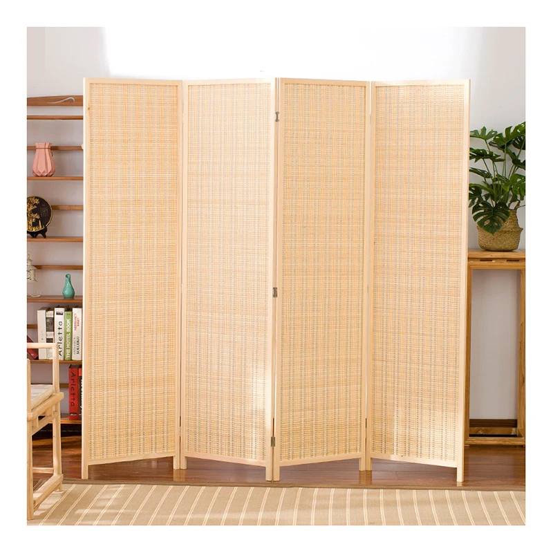 Natural Woven Design Folding wood screens & room dividers for bedroom screen