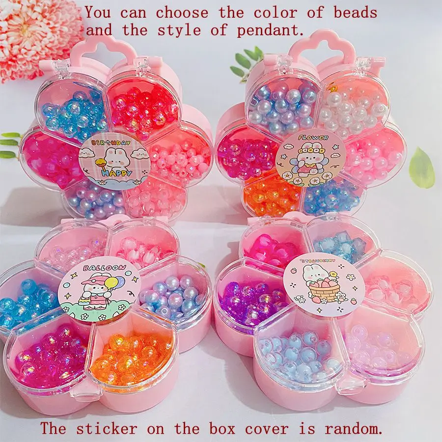 In stock sales 7 petals shape packaging gift box children beaded for jewelry making beads