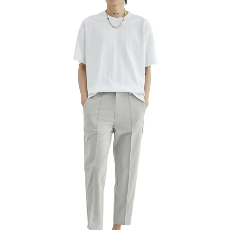 Футболка мужская свободного кроя, с коротким рукавом и круглым вырезом, 100% хлопок