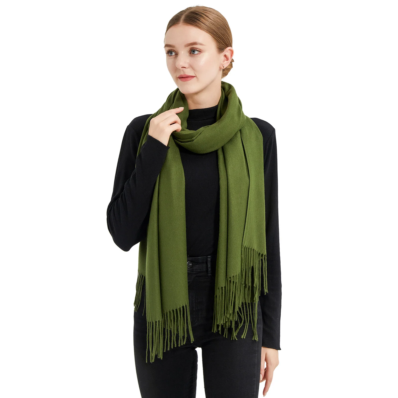 pack pashmina scarves custom dark green scarf shawl pashmina wholesale shawl for women