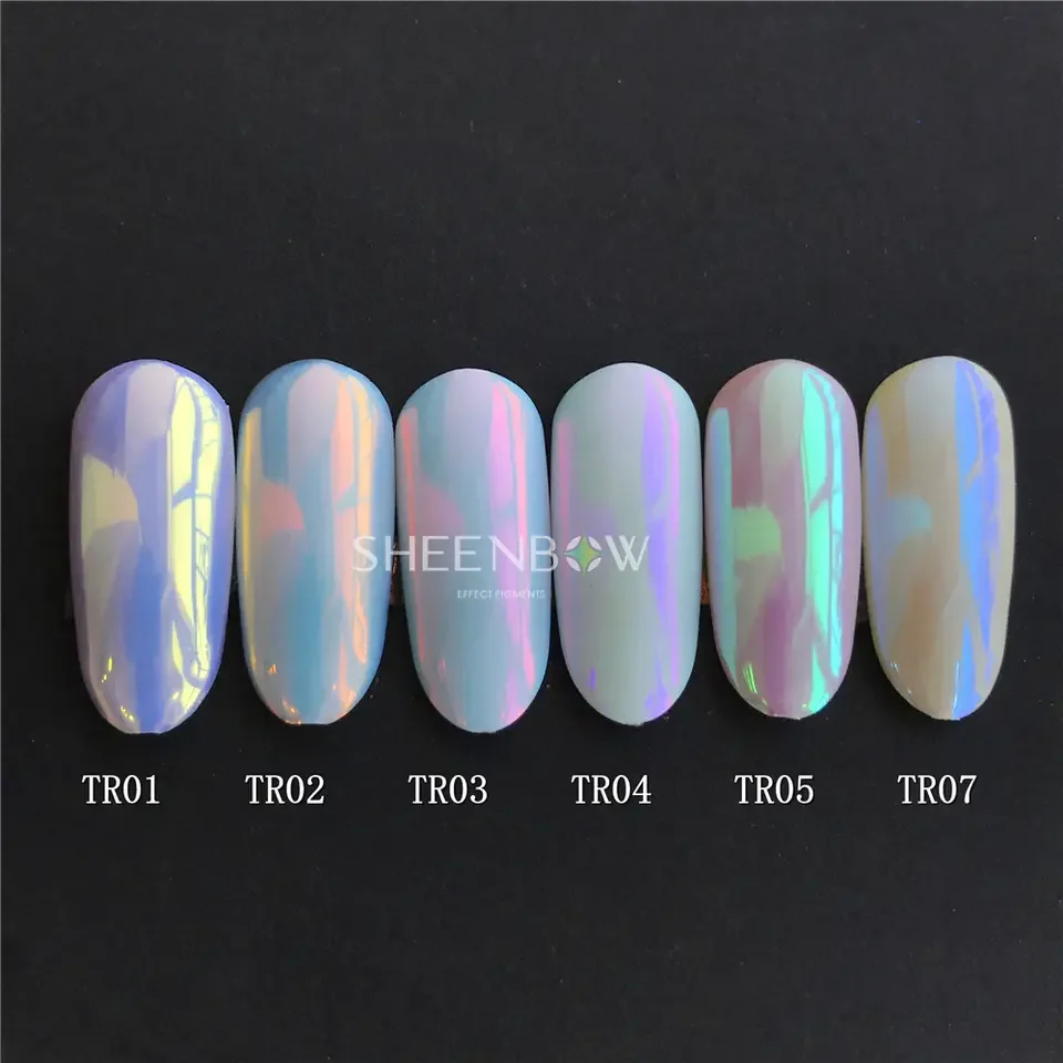 Sheenbow Mirror Effect Powder  Aurora powder Chrome Pigment Nail Glitters powders Customize Private Label For Nail Art