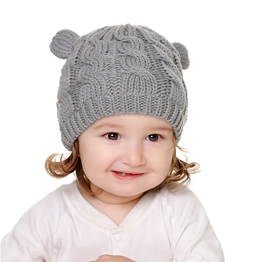 Winter Hat Baby Beanie Wholesale Keep Warm for Outdoor Unisex Winter Caps for Kids Image Knitted One Piece in One Poly Bag S16