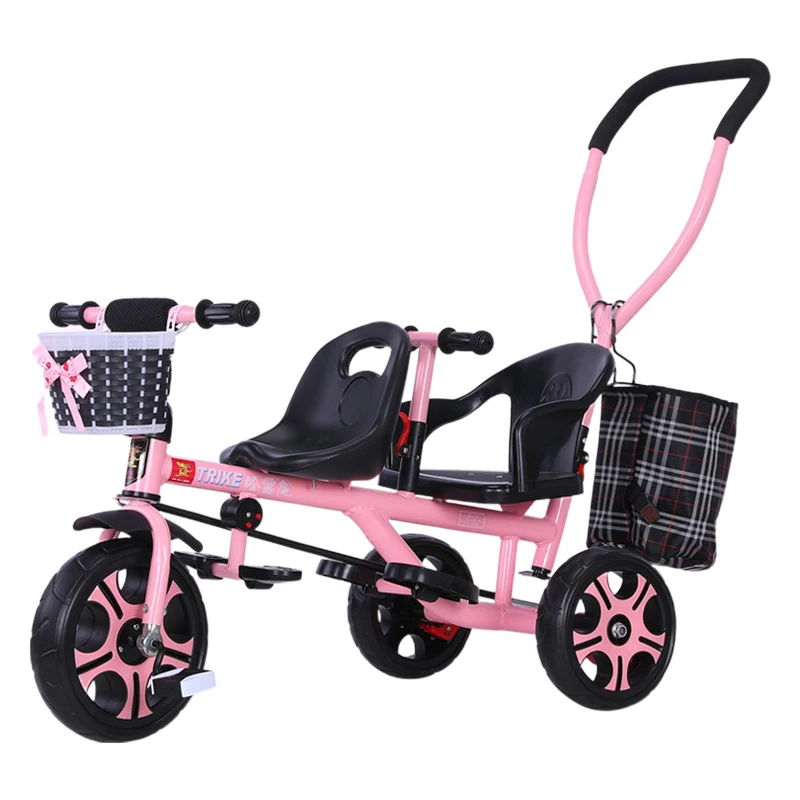 Baby Tricycle 360 Degree Reversible Seat Kids Push Children Trike Twin Baby Tricycle