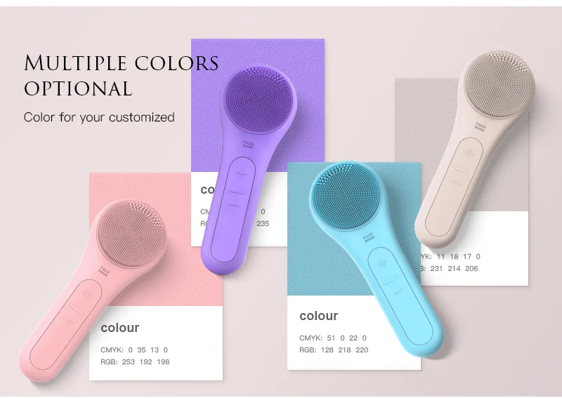 2 in 1 dual action electrical face massger facial cleansing brush