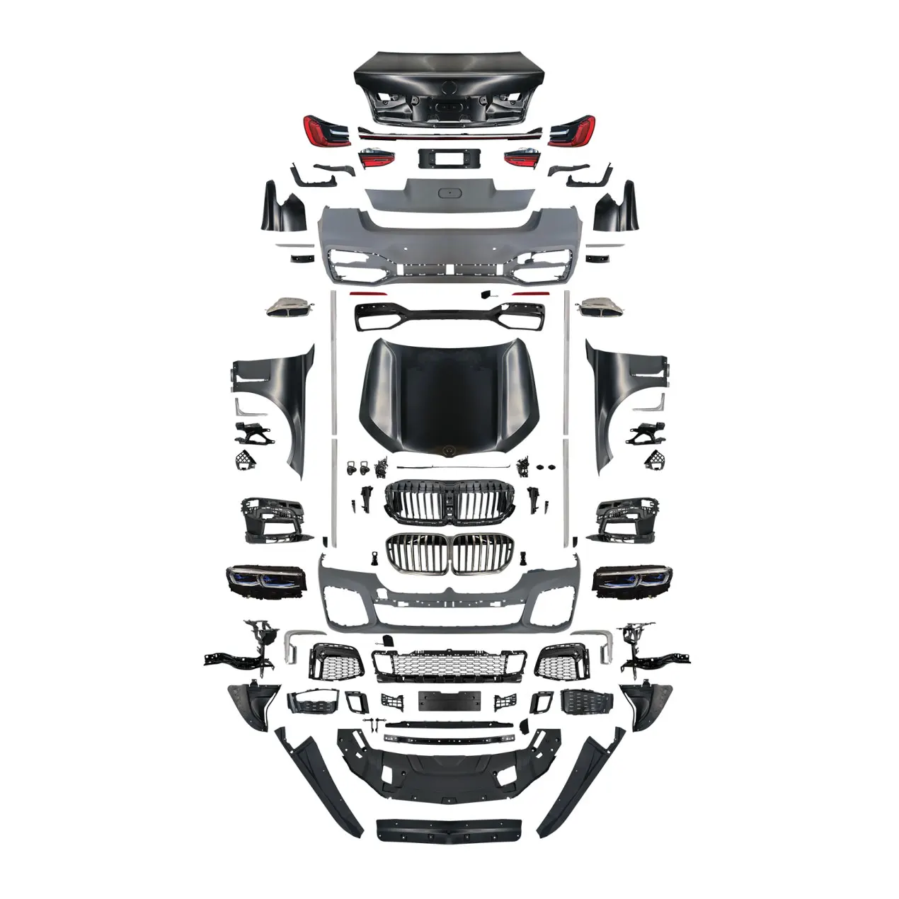 7 Series G11 G12 Upgrade into G12 M760 lci Style Bodykit with Front rear bumper hood side skirt Headlamp Tail lights