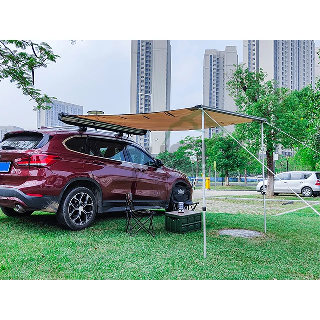 600D Oxford SUV Top Roof Tent Flat Waterproof Travelling Outdoor Camping Retractable Car Side Awning Roof Tent For Sun Shelter