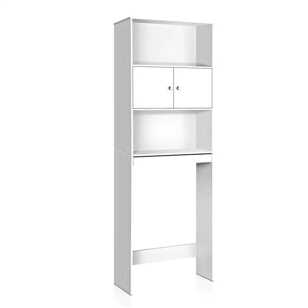 White color bathroom furniture over the toilet storage shelf cabinet