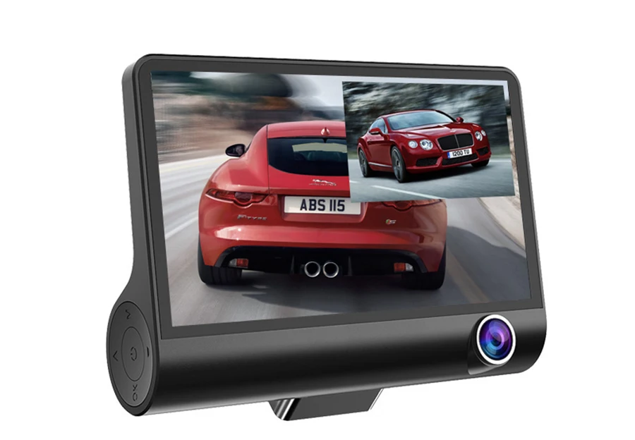 3 Lens Driving recorder  4 inch Display 1080P HD Car Cam with  Recording  G-sensor Dash Cam