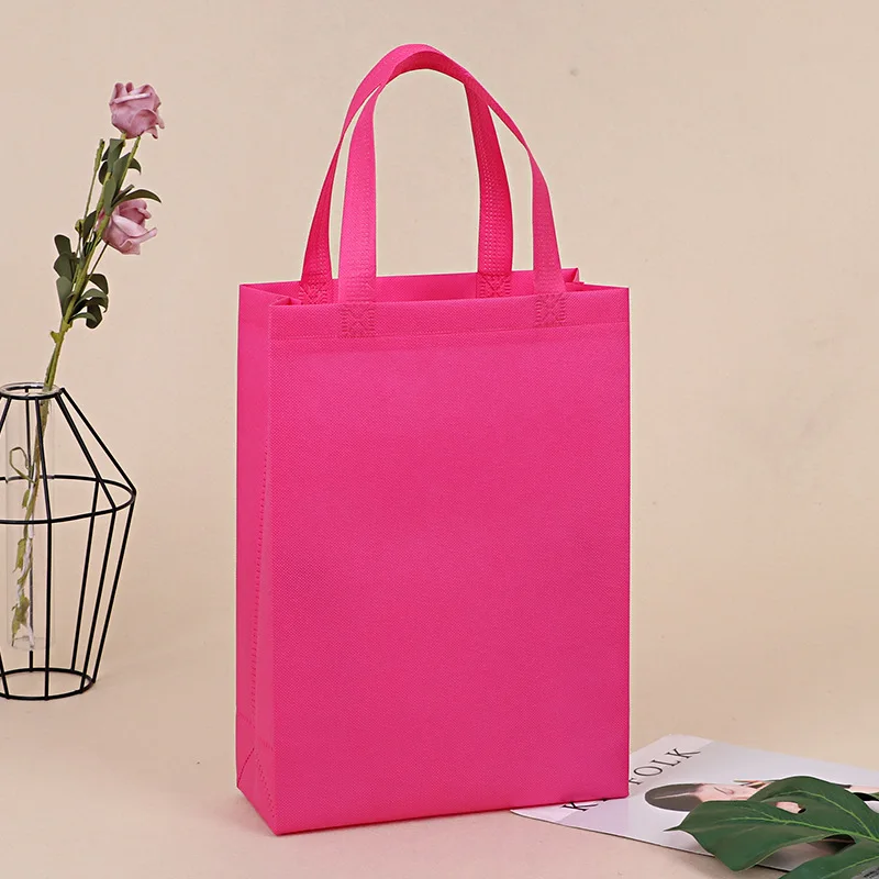 Multicolor Non-woven Handbag Shopping Colorful Nonwoven Bag Custom Printed Logo Folding Accept Customized Logo Customized Color