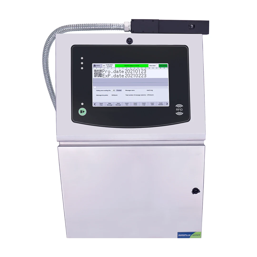 Docod S200 Plus CIJ Continuous Small Character Inkjet Printer Eggs Bottle Carton Date Expiry Batch Coding Machine For Cable Wire