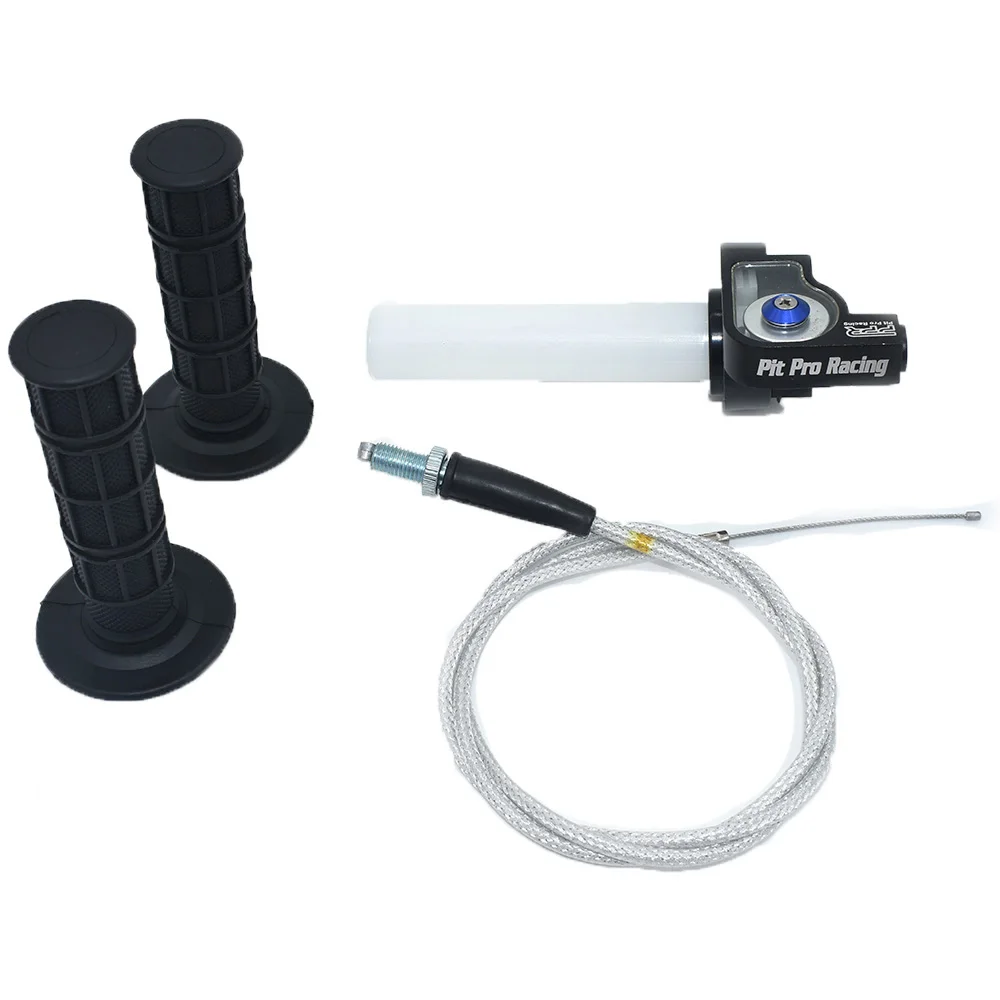 Motorcycle Grips With 1/4 Quick Turn Throttle Settle 1200MM Throttle Cable For PRO TAPER Handlebar Dirt Pit Bike Motocross Parts