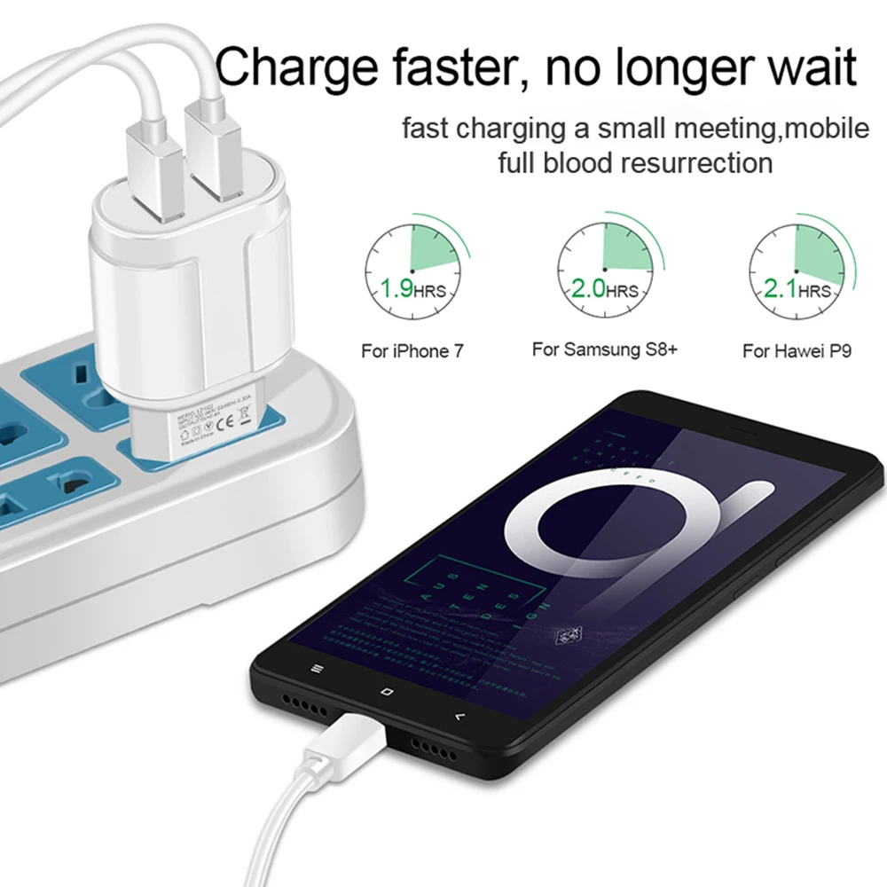 2.4A зарядки Универсальный USB быстрая зарядка usb-зарядка европейского и американского штепсельной вилки стены USB зарядное устройство адаптер для iPhone Xiaomi Huawei